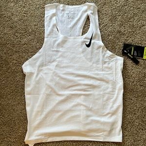 Mens Medium Nike Aeroswift Running Singlet White
